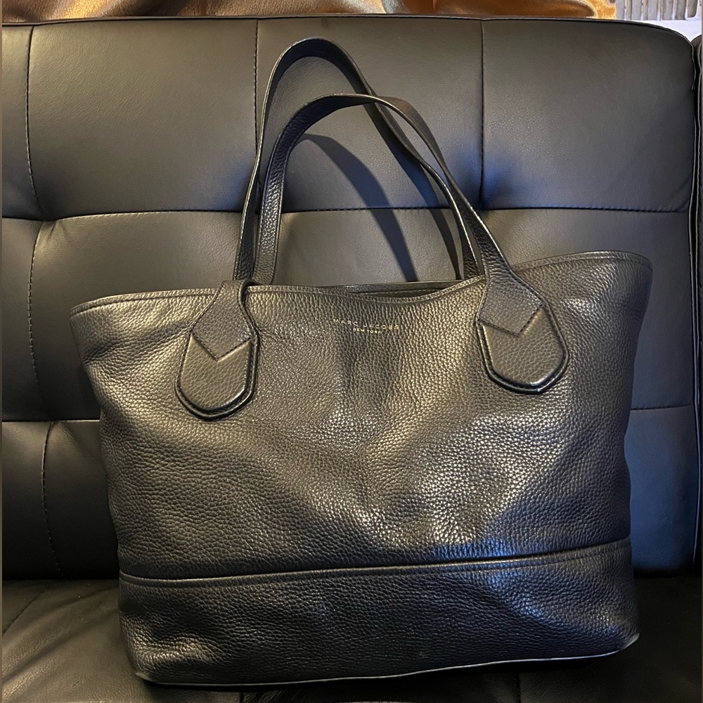 Marc Jacobs Black Leather Tote Bag